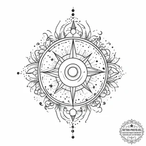 Tattoo sketch cosmic representation - эскиз тату (№1756509528_0, 29.08.2025 23:18) — tattoo-photo.ru