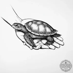 Tattoo sketch hands with a turtle, tattoo dra... - эскиз тату (№1756513543_0, 30.08.2025 00:25) — tattoo-photo.ru