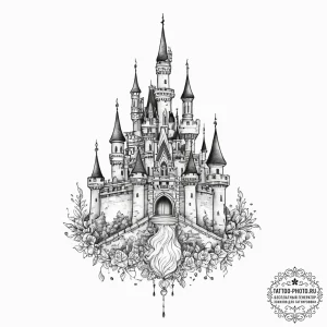 Tattoo sketch princess castle, tattoo sketch... - эскиз тату (№1756513752_0, 30.08.2025 00:29) — tattoo-photo.ru