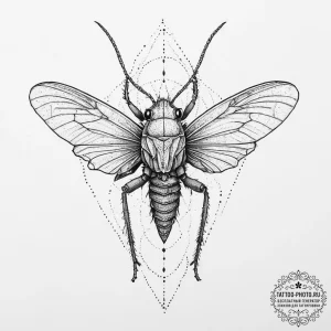 Tattoo sketch conehead katydid, tattoo line a... - эскиз тату (№1756514367_0, 30.08.2025 00:39) — tattoo-photo.ru