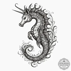 Tattoo sketch hippocampus fish, artistic tatt... - эскиз тату (№1756517979_0, 30.08.2025 01:39) — tattoo-photo.ru