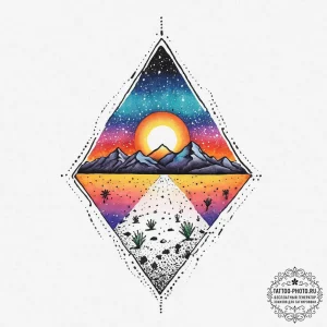 Tattoo sketch desert, tattoo drawing outline,... - эскиз тату (№1756521166_0, 30.08.2025 02:32) — tattoo-photo.ru