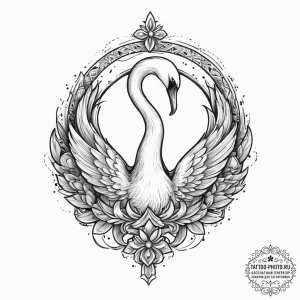Tattoo sketch swan, tattoo drawing outline, d... - эскиз тату (№1756526924_0, 30.08.2025 04:08) — tattoo-photo.ru
