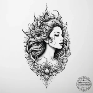 Tattoo sketch siren song, ink illustration fo... - эскиз тату (№1756528117_0, 30.08.2025 04:28) — tattoo-photo.ru
