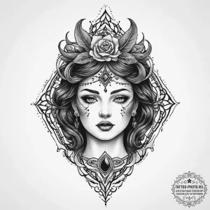 Tattoo sketch holy myth, artistic tattoo sket... - эскиз тату (№1756528512_0, 30.08.2025 04:35) — tattoo-photo.ru