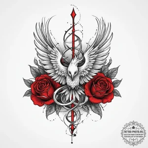 Tattoo sketch phoenix rising, tattoo sketch d... - эскиз тату (№1756528711_0, 30.08.2025 04:38) — tattoo-photo.ru