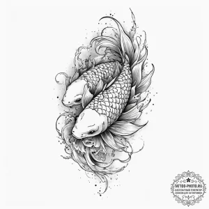 Tattoo sketch watercolor рыба кои, tattoo ske... - эскиз тату (№1756529306_0, 30.08.2025 04:48) — tattoo-photo.ru