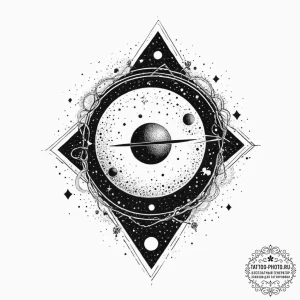 Tattoo sketch cosmic space, tattoo line art,... - эскиз тату (№1756529506_0, 30.08.2025 04:51) — tattoo-photo.ru