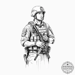 Tattoo sketch soldier with a pen, tattoo line... - эскиз тату (№1756530099_0, 30.08.2025 05:01) — tattoo-photo.ru