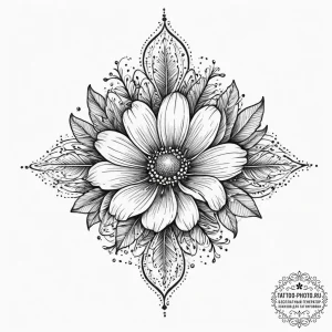 Tattoo sketch wildflower patch, tattoo flash... - эскиз тату (№1756530492_0, 30.08.2025 05:08) — tattoo-photo.ru
