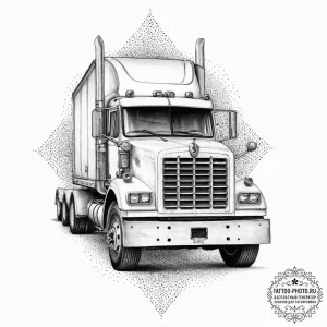 Tattoo sketch truck driver big rig truck, ink... - эскиз тату (№1756530884_0, 30.08.2025 05:14) — tattoo-photo.ru