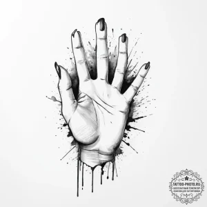 Tattoo sketch hands with a pen, tattoo drawin... - эскиз тату (№1756531081_0, 30.08.2025 05:18) — tattoo-photo.ru