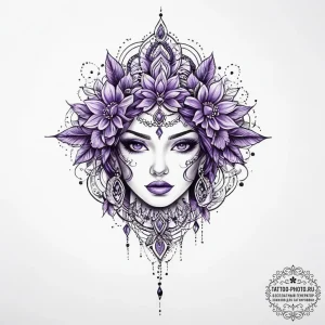 Tattoo sketch purple - эскиз тату (№1756531474_0, 30.08.2025 05:24) — tattoo-photo.ru
