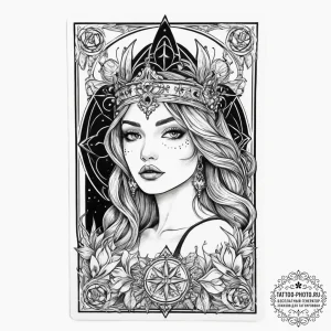 Tattoo sketch tarot card lovers, tattoo line... - эскиз тату (№1756534617_0, 30.08.2025 06:16) — tattoo-photo.ru