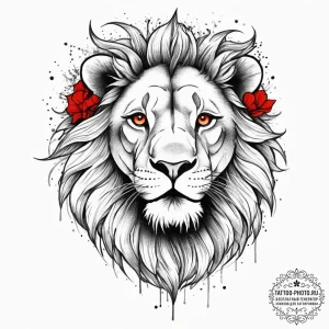 Tattoo sketch lion, ink illustration for tatt... - эскиз тату (№1756535599_0, 30.08.2025 06:33) — tattoo-photo.ru