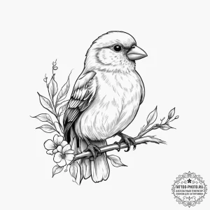 Tattoo sketch puns a canary that says "i'm a... - эскиз тату (№1756535795_0, 30.08.2025 06:36) — tattoo-photo.ru