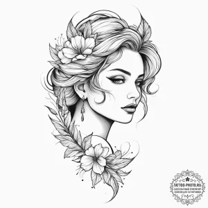 Tattoo sketch reflection, artistic tattoo ske... - эскиз тату (№1756536186_0, 30.08.2025 06:43) — tattoo-photo.ru