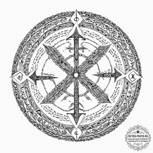 Tattoo sketch full elder futhark runic circle... - эскиз тату (№1756537363_0, 30.08.2025 07:02) — tattoo-photo.ru