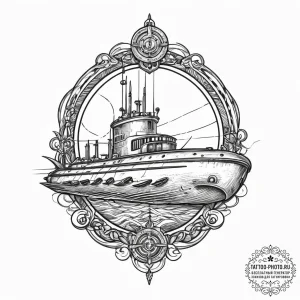 Tattoo sketch узор в виде подводной лодки, ta... - эскиз тату (№1756540113_0, 30.08.2025 07:48) — tattoo-photo.ru