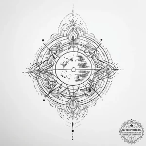 Tattoo sketch cosmic foundation - эскиз тату (№1756540507_0, 30.08.2025 07:55) — tattoo-photo.ru