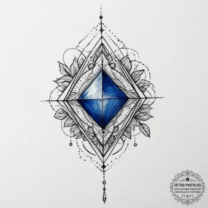 Tattoo sketch sapphire, concept art for tatto... - эскиз тату (№1756540900_0, 30.08.2025 08:01) — tattoo-photo.ru
