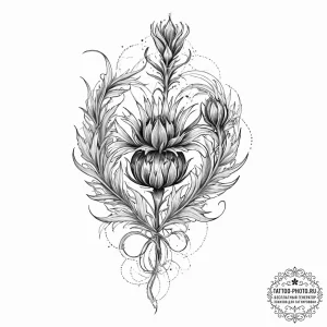 Tattoo sketch thistle, tattoo flash sheet des... - эскиз тату (№1756542276_0, 30.08.2025 08:24) — tattoo-photo.ru