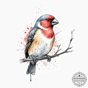 Tattoo sketch puns a finch that says "i'm a f... - эскиз тату (№1756542669_0, 30.08.2025 08:31) — tattoo-photo.ru
