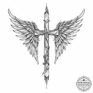 Tattoo sketch angel wings, tattoo line art, s... - эскиз тату (№1756544438_0, 30.08.2025 09:00) — tattoo-photo.ru