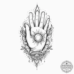 Tattoo sketch cosmic hand, tattoo drawing out... - эскиз тату (№1756545222_0, 30.08.2025 09:13) — tattoo-photo.ru