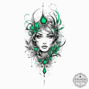 Tattoo sketch green, tattoo drawing outline,... - эскиз тату (№1756545811_0, 30.08.2025 09:23) — tattoo-photo.ru