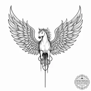 Tattoo sketch pegasus wings, artistic tattoo… — эскиз тату (№1756551507_0, 30.08.2025 10:58) — tattoo-photo.ru