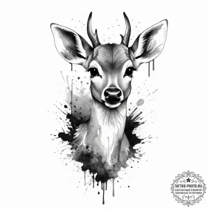 Tattoo sketch graceful fawn tattoo, artistic… — эскиз тату (№1756551703_0, 30.08.2025 11:01) — tattoo-photo.ru