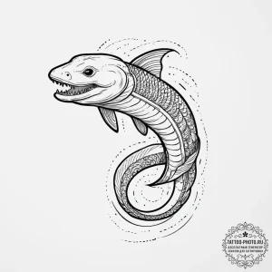 Tattoo sketch electric eel, artistic tattoo s… — эскиз тату (№1756552294_0, 30.08.2025 11:11) — tattoo-photo.ru