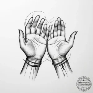Tattoo sketch hands with a document — эскиз тату (№1756553667_0, 30.08.2025 11:34) — tattoo-photo.ru