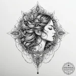Tattoo sketch nymph tattoo, concept art for t… — эскиз тату (№1756554453_0, 30.08.2025 11:47) — tattoo-photo.ru