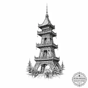 Tattoo sketch tower - эскиз тату (№1756565048_0, 30.08.2025 14:44) — tattoo-photo.ru