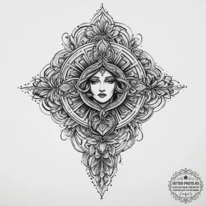 Tattoo sketch holy life, ink illustration for... - эскиз тату (№1756569755_0, 30.08.2025 16:02) — tattoo-photo.ru