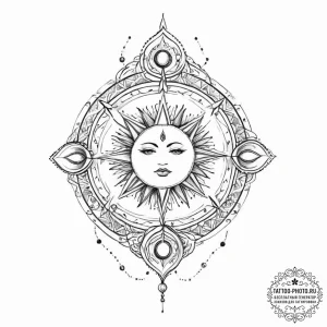 Tattoo sketch cosmic myth - эскиз тату (№1756570539_0, 30.08.2025 16:15) — tattoo-photo.ru