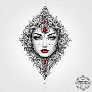 Tattoo sketch divine rendering, ink illustrat... - эскиз тату (№1756571123_0, 30.08.2025 16:25) — tattoo-photo.ru