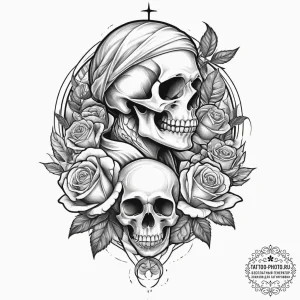 Tattoo sketch soldier with a sailor, concept... - эскиз тату (№1756573087_0, 30.08.2025 16:58) — tattoo-photo.ru