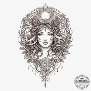 Tattoo sketch узор в виде леса, tattoo drawin... - эскиз тату (№1756575050_0, 30.08.2025 17:30) — tattoo-photo.ru