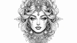 Tattoo sketch divine land - эскиз тату (№1756577225_0, 30.08.2025 18:07) — tattoo-photo.ru