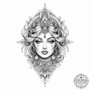 Tattoo sketch divine land - эскиз тату (№1756577225_0, 30.08.2025 18:07) — tattoo-photo.ru