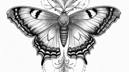 Tattoo sketch gypsy moth, artistic tattoo ske... - эскиз тату (№1756578217_0, 30.08.2025 18:23) — tattoo-photo.ru