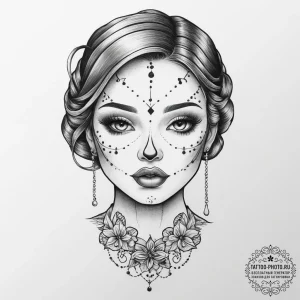 Tattoo sketch doll making a doll's face, arti... - эскиз тату (№1756582194_0, 30.08.2025 19:29) — tattoo-photo.ru
