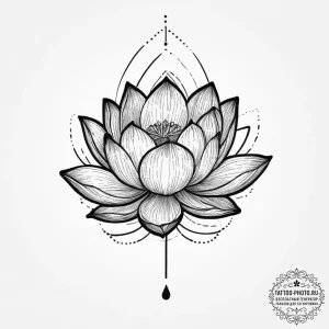 Tattoo sketch lotus flower in a minimalist st... - эскиз тату (№1756582395_0, 30.08.2025 19:33) — tattoo-photo.ru