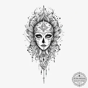 Tattoo sketch cosmic ghost, tattoo line art,... - эскиз тату (№1756582985_0, 30.08.2025 19:43) — tattoo-photo.ru