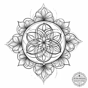 Tattoo sketch flower of life pattern - эскиз тату (№1756583187_0, 30.08.2025 19:46) — tattoo-photo.ru