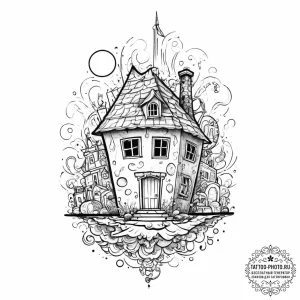 Tattoo sketch spongebob squarepants house, co... - эскиз тату (№1756583593_0, 30.08.2025 19:53) — tattoo-photo.ru