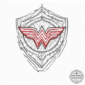 Tattoo sketch wonder woman shield, tattoo dra... - эскиз тату (№1756584008_0, 30.08.2025 20:00) — tattoo-photo.ru